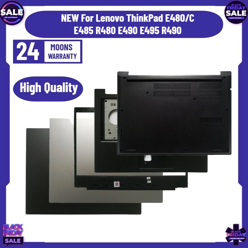 

NEW For Lenovo ThinkPad E480/C E485 R480 E490 E495 R490 Laptop LCD Rear Cover/Front Frame/Palm Pad/Bottom Cover/Metal/Plastic