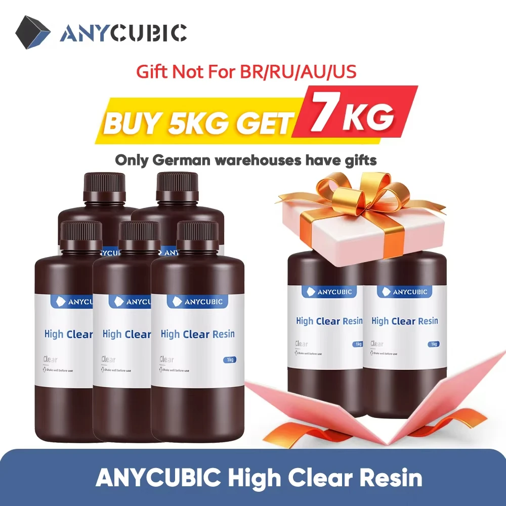 Acquista 2 e ricevi 1 gratis ANYCUBIC resina UV ad alta trasparenza 405nm resina fotopolimerica chiarezza a lunga durata per fotoni MONO X stampa 3d materiali trasparenti