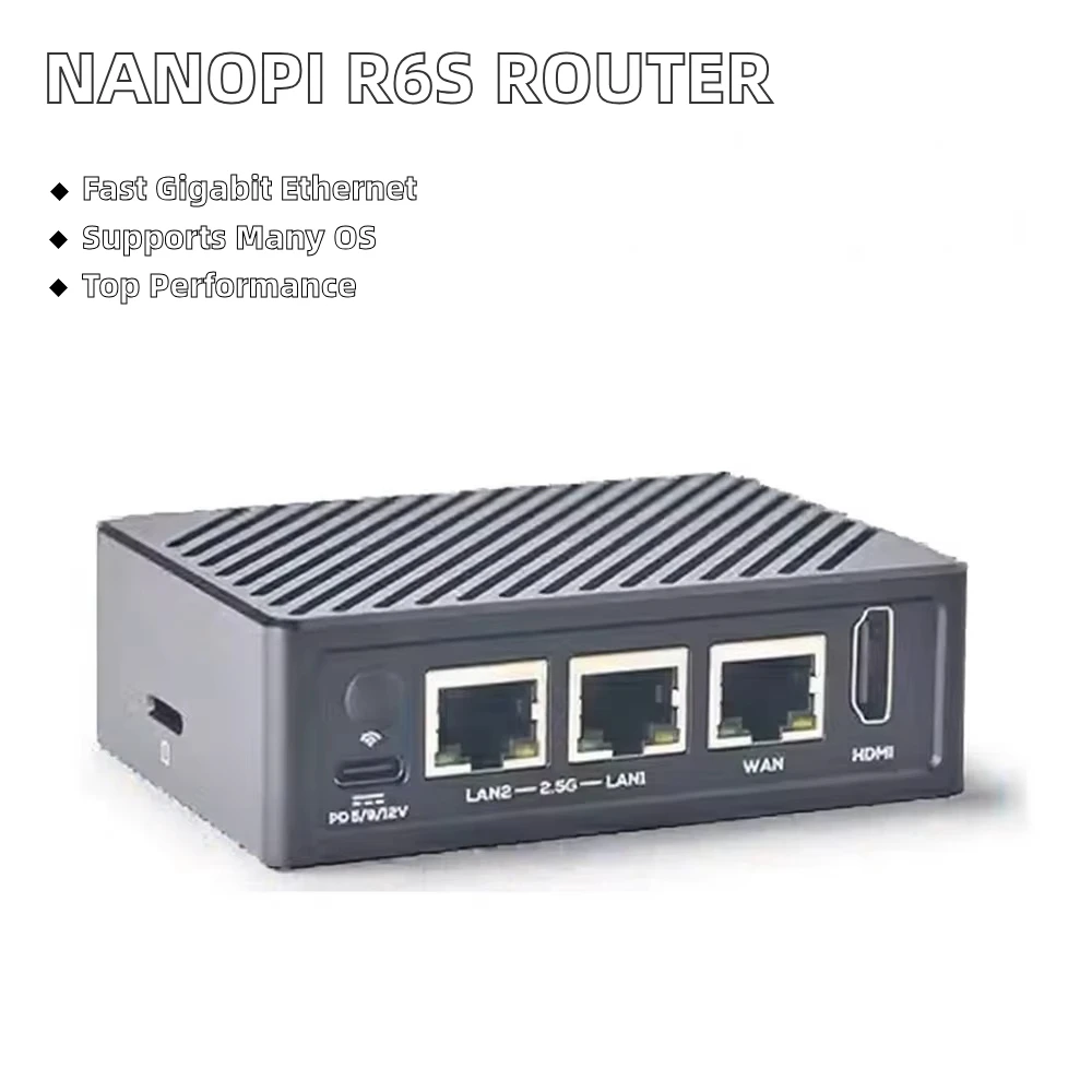 Friendly NanoPi R6S Router RK3588S Cortex-A76, 8GB DDR4 32 EMMc 2.5G Eth Ubuntu Debian, FriendlyWrt ,Android GPU VPU Dev