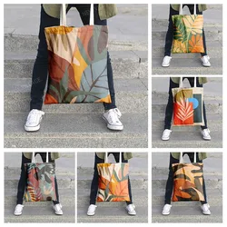 Canvas shoulder bag organization storage Handbags cosmetics travel Women's bag Shopping Fabric pouch nordic boho Customizable