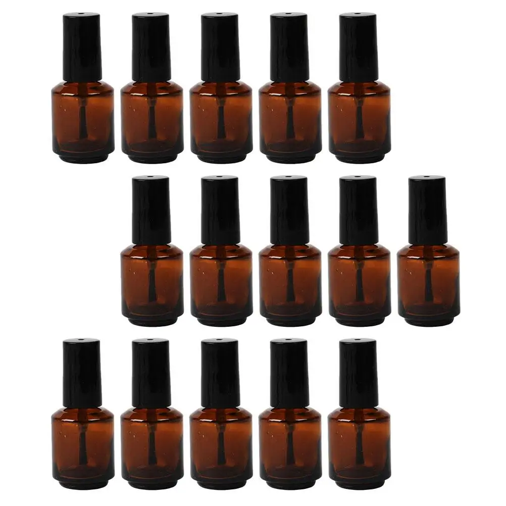 

15 Pcs Empty Nail Polish Bottle DIY Automatic Bottles with Brush Applicator Glass See-through Container