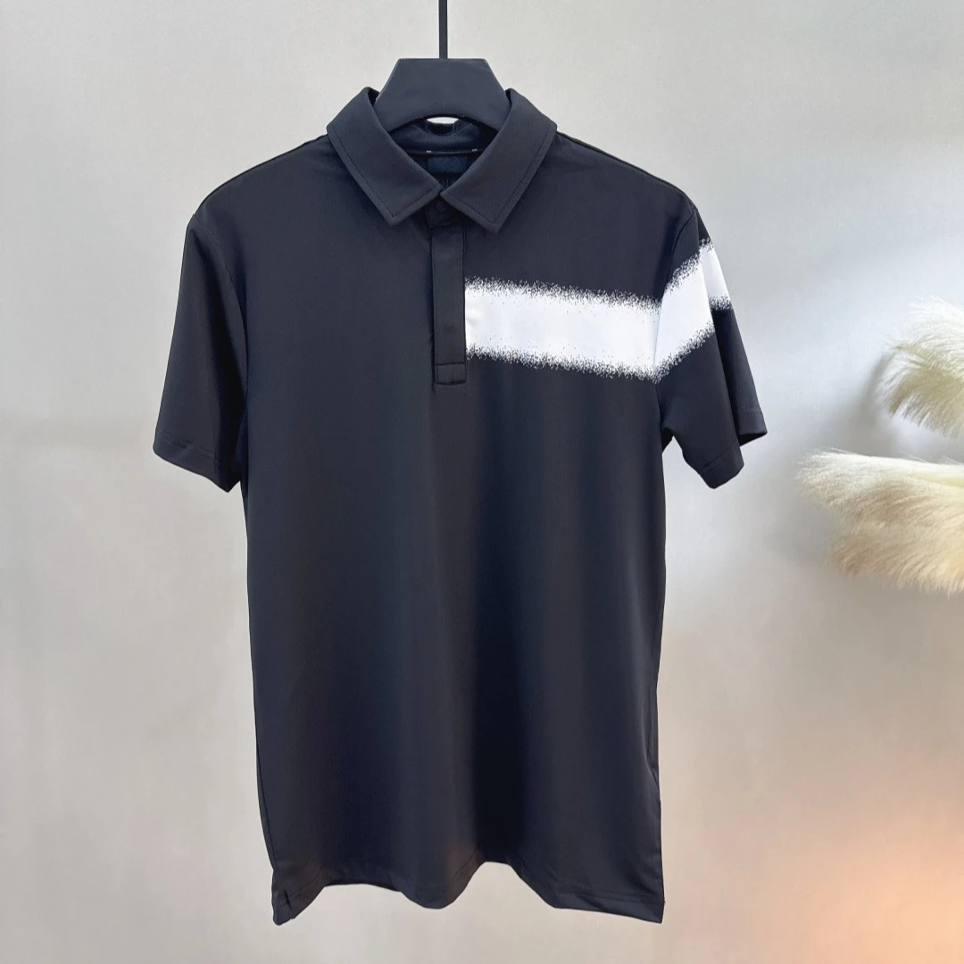 Men's Golf Polo Shirt 2026 Fall New Korean Style Short Sleeve Color Block Quick Dry Sports Casual Breathable Lightweight Soft