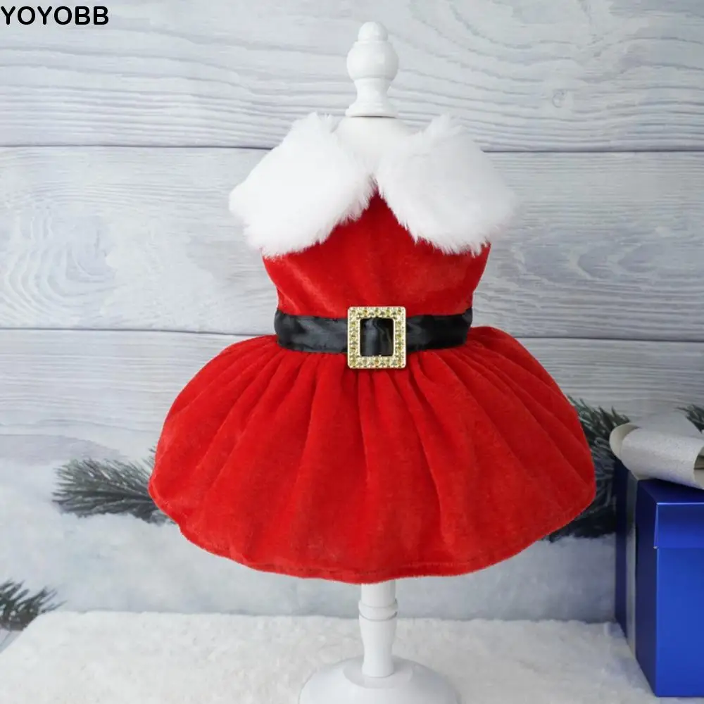 

Fashion Cute Santa Claus Dog Skirt Breathable Warm Dog Winter Clothes Soft Cats Christmas Dress Xmas