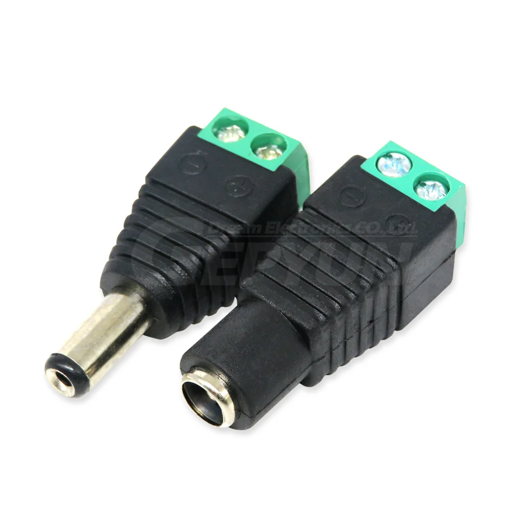 5pcs Male Female DC Connector 5.5mmx2.1mm/5.5x2.5MM Power Jack Adapter Plug For Strip Light CCTV Router Camera Home Applicance