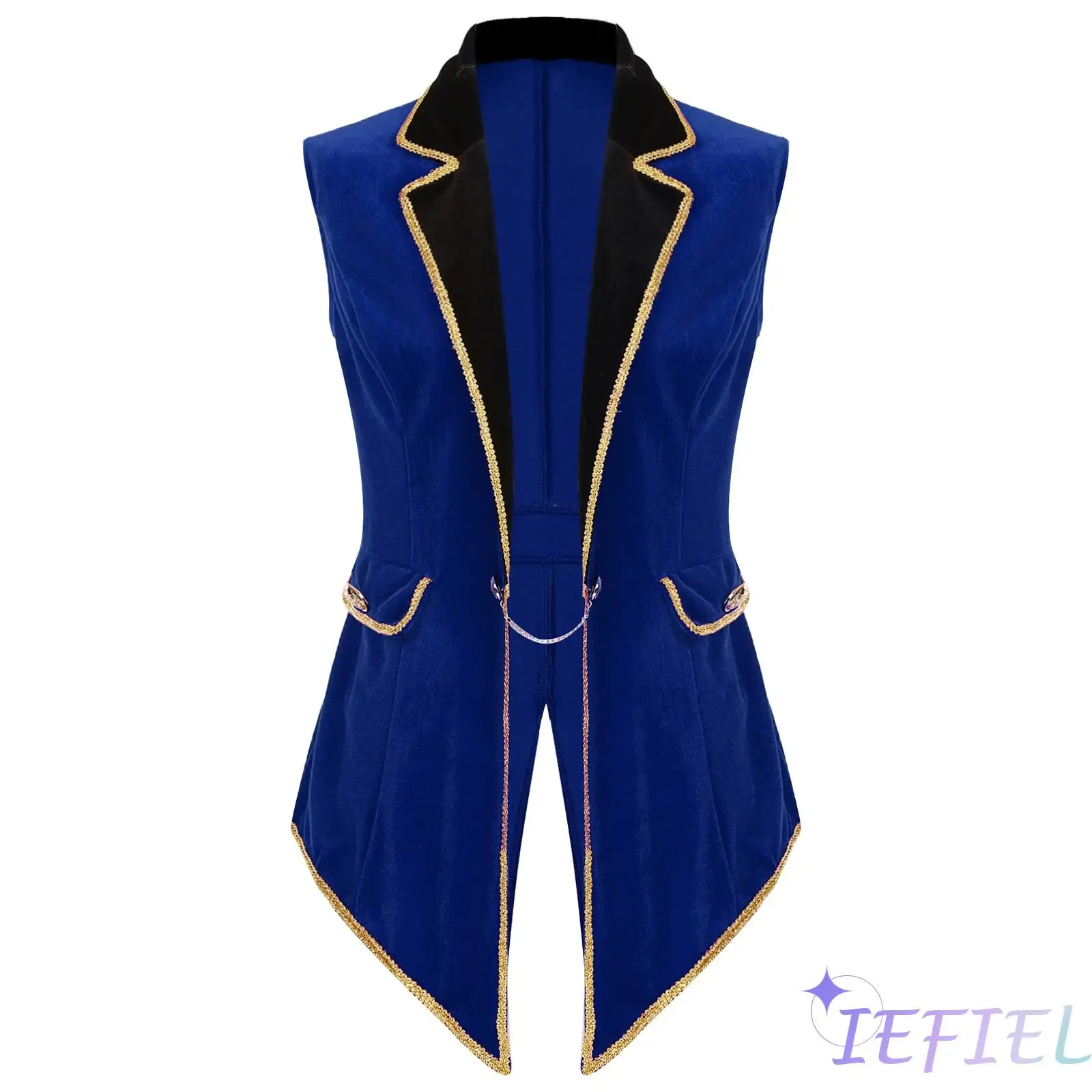 

Womens Circus Ringmaster Costume Tassel Jacket Velvet Tailcoat Wizard Style Vintage Showman Halloween Cosplay Fancy Dress Outfit