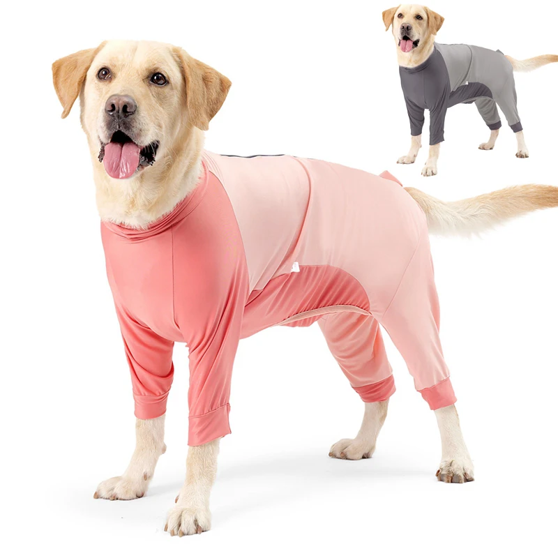 Dogs Recovery Suit 4Legged Long Sleeve After Surgery Soft Pajamas Jumpsuit Anti-Licking Dogs Shedding Suit for Small Medium Dogs