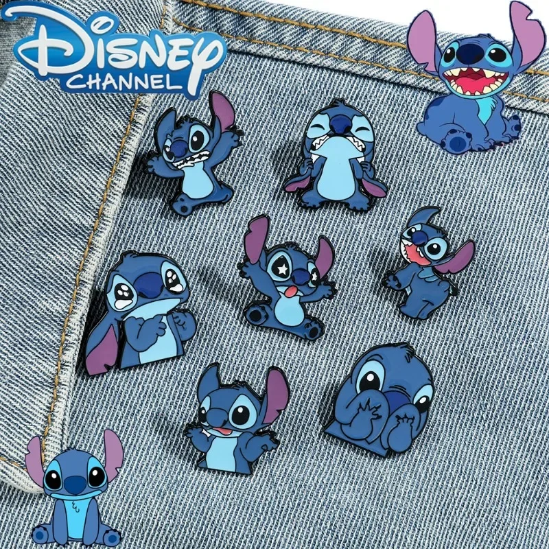 Disney Lilo & Stitch Brooch Cute Anime Figures Stitch Enamel Pin Accessories Cartoon Clothes Brooch Girls Children Birthday Gift