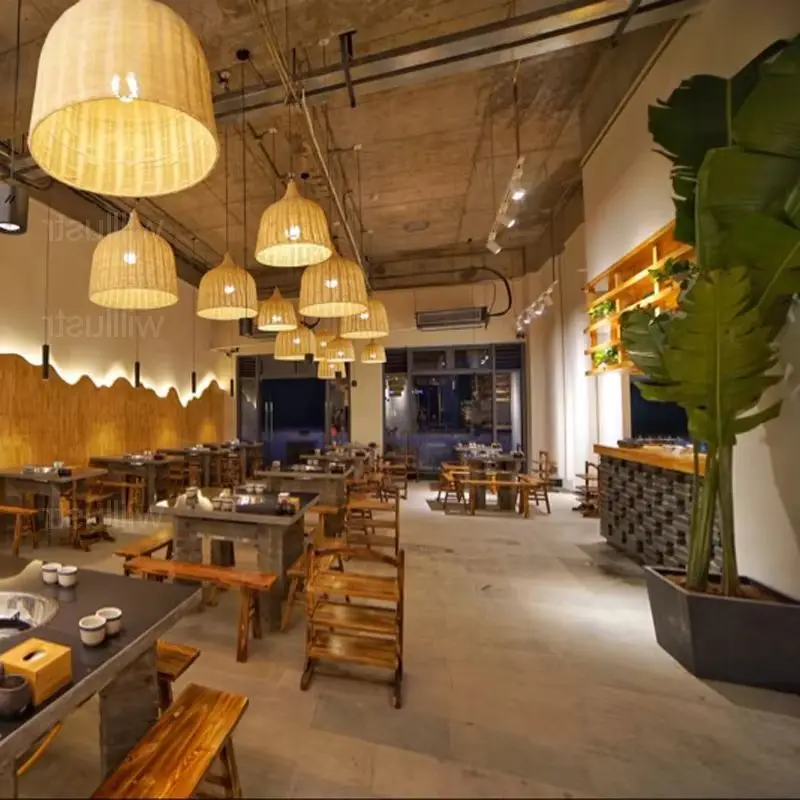 

Плетеная подвесная лампа ручной работы Willillustr для столовой, гостиной, отеля, холла, ресторана, подвесное освещение