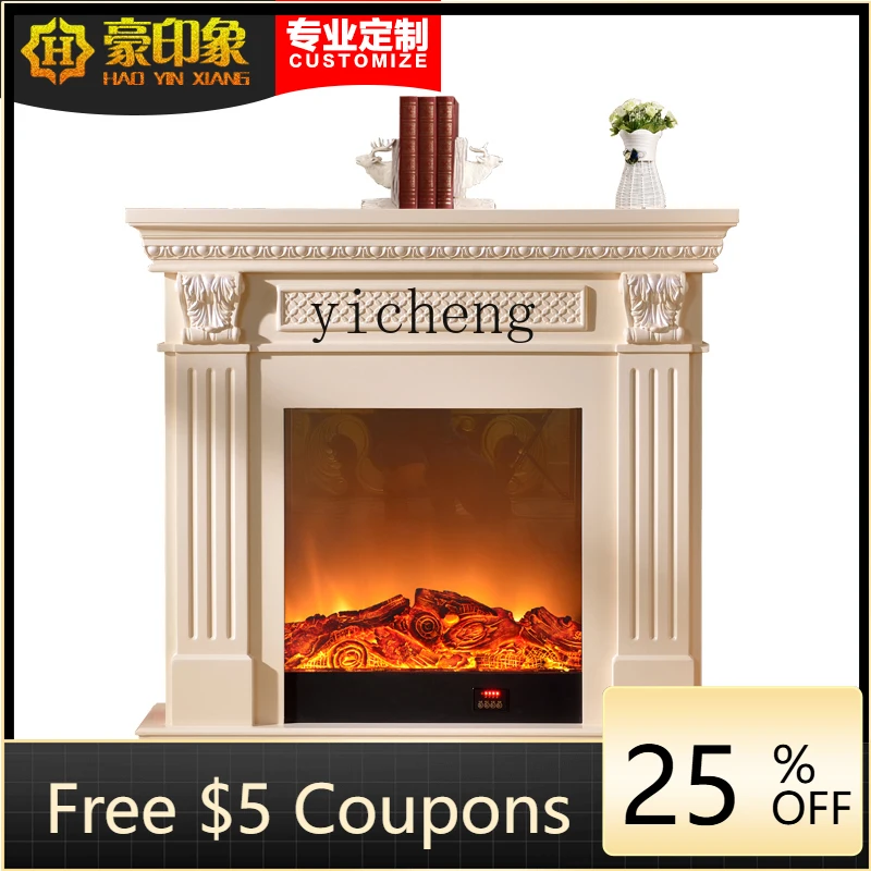 

ZZK Electronic Fireplace Heater Home Curio Cabinet Simulation Flame TV Cabinet Background Wall Fireplace Core Stove Decoration