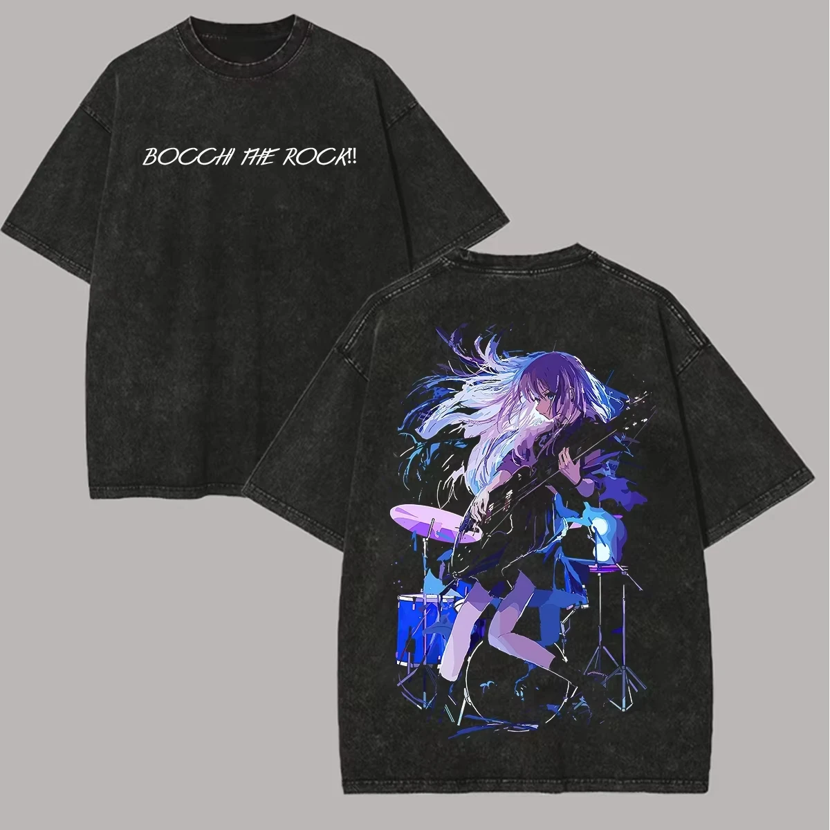 Unisex Soft Cotton Vintage Street Trendy Unique Apparel With Bocchi the Rock Gotoh Hitori Print Suitable For All Seasons T-shirt