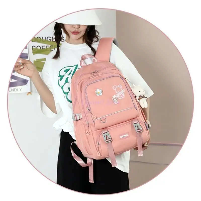 Y1UB SCUOLA SCUOLA NYLON SCHUOLA SCHUOLA DAYPACK MULTI POCHE PER STUDENTI GIRRI