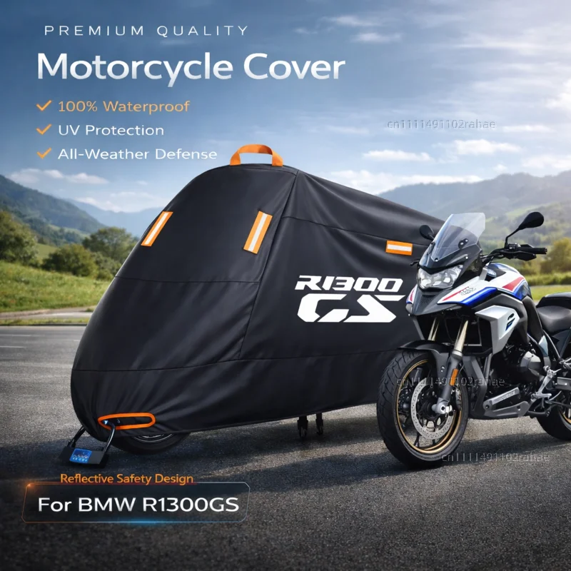 

For BMW R1300GS R1300 2023 Outdoor Motorcycle Cover Waterproof Thickened Polyester UV Protective Rain Dust Sun All Weather Cover