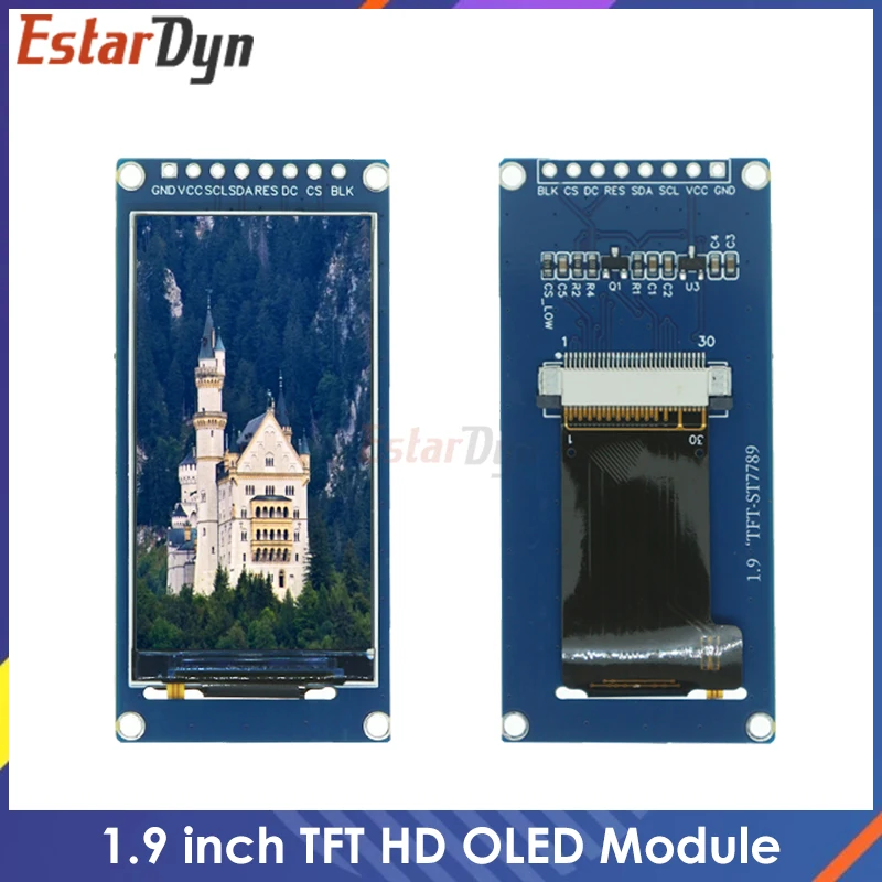 

1.9 Inch IPS Full Angle TFT Display Screen LCD Screen Color Display Module SPI Serial Port High-definition 170x320 ST7789 IC