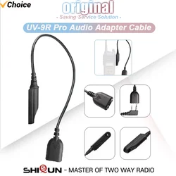 Baofeng UV-9R Pro Audio Adapter Cable 2 Pin K Plug Earphone Speaker Mic for UV-68 Pro Max UV-S22 UV-XR BF-9700 Waterproof Radios