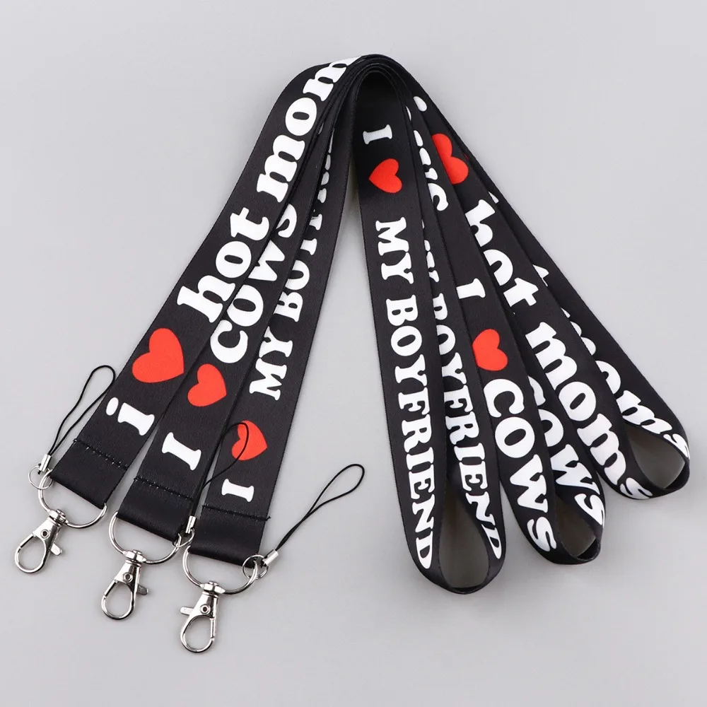 

Черный пояс в стиле ретро, красная буква Love My Boyfriend, мобильная веревка, набор карточек доступа для студентов, брелок, подвеска, ювелирные аксессуары, подарки