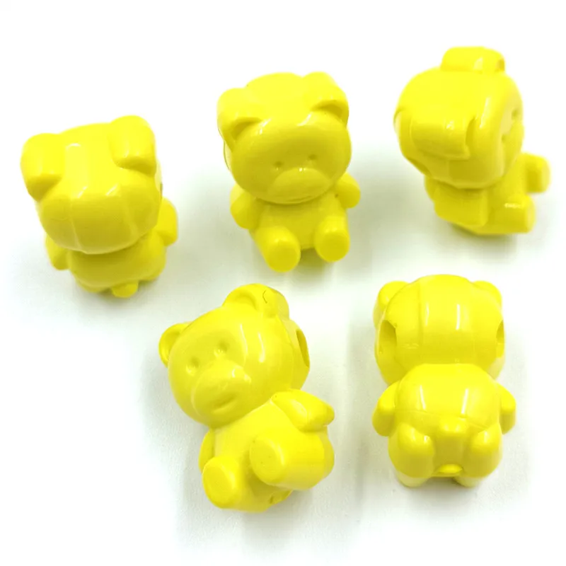 17mm 10pcs Acrylic Cute Bear Beads For Children Jewelry Making DIY Neckalce Pendant Bracelet Handmade Material Hot Sale