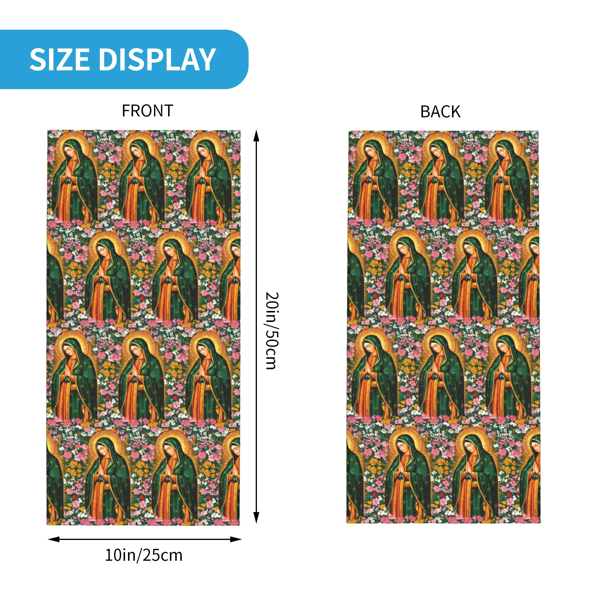 Our Lady Of Guadalupe Virgin Mary Mexican Bandana Neck Gaiter Printed Face Scarf Face Mask Outdoor Sport Unisex Adult All Season