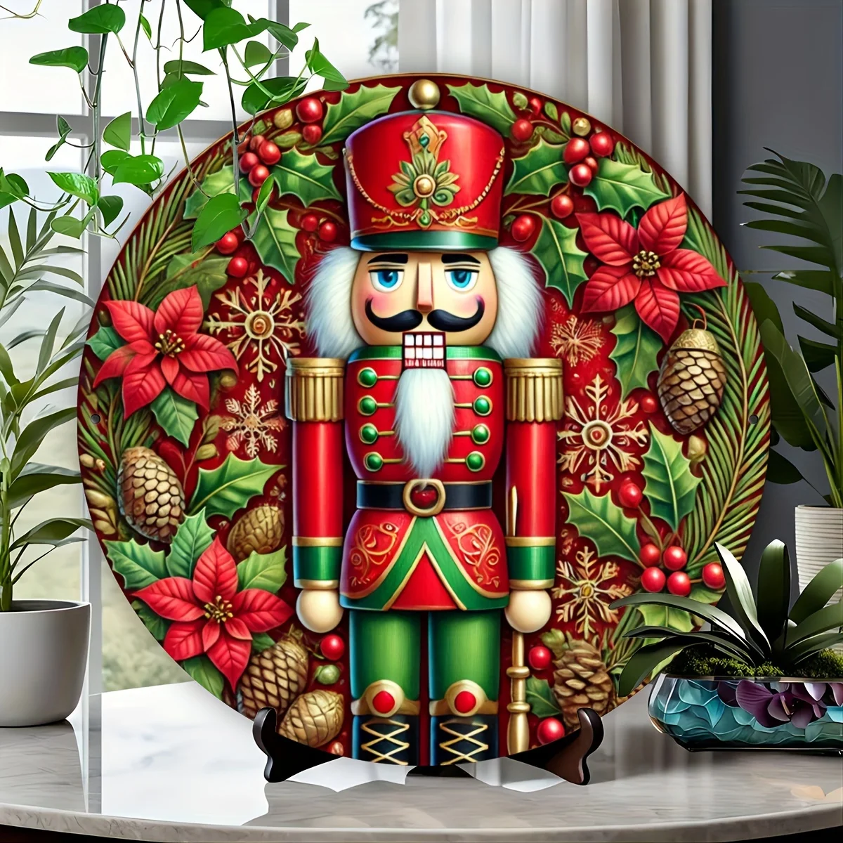 

Holiday Nutcracker Aluminum Sign - Weatherproof, Pre-Drilled for Easy Hanging, Ideal for Home, Cafe & Outdoor Decor