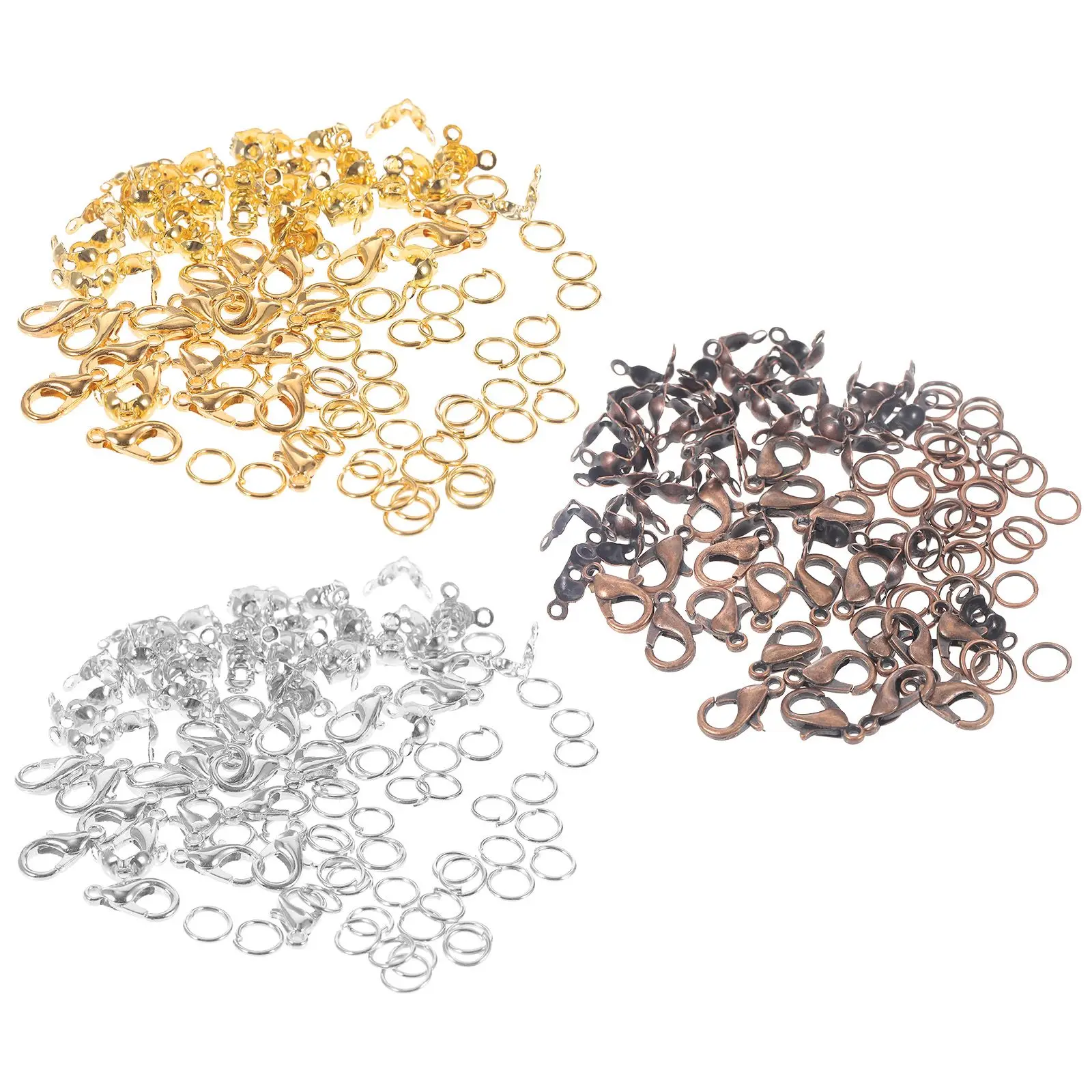 

DIY Lobster Clasp Jewelry Craft Necklace Buckles Open Rings Bead Findings Kit Supplies