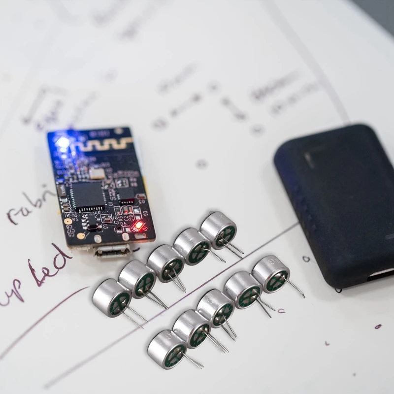 10 szt. 9,7 mm x 7 mm 2-pinowa kapsuła mikrofonowa, elektretowy pojemnościowy miniphone