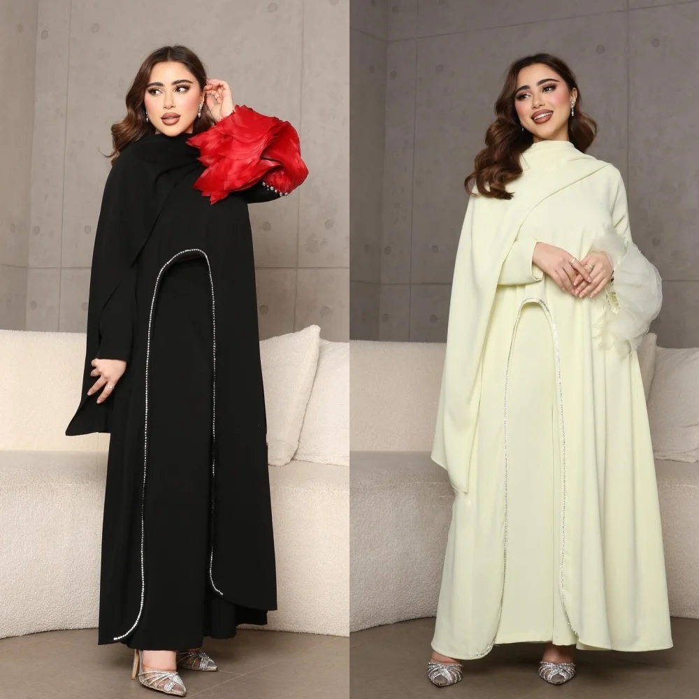 

Jersey Draped Pleat Cocktail Party A-line High Collar Bespoke Occasion Gown Midi Dresses