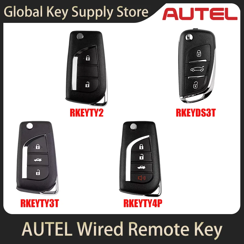 AUTEL Wired Remote Key RKEYDS3T=RKEYDS003AL RKEYTY2=RKEYTY002AL RKEYTY3T=RKEYTY003AL RKEYTY4P=RKEYTY004AL