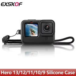 Hero 13/12/11/10/9 Silicone Case Drop-proof Protective Lens Cap Lanyard For GoPro Hero 13 12 11 10 9 Action Camera Accessories
