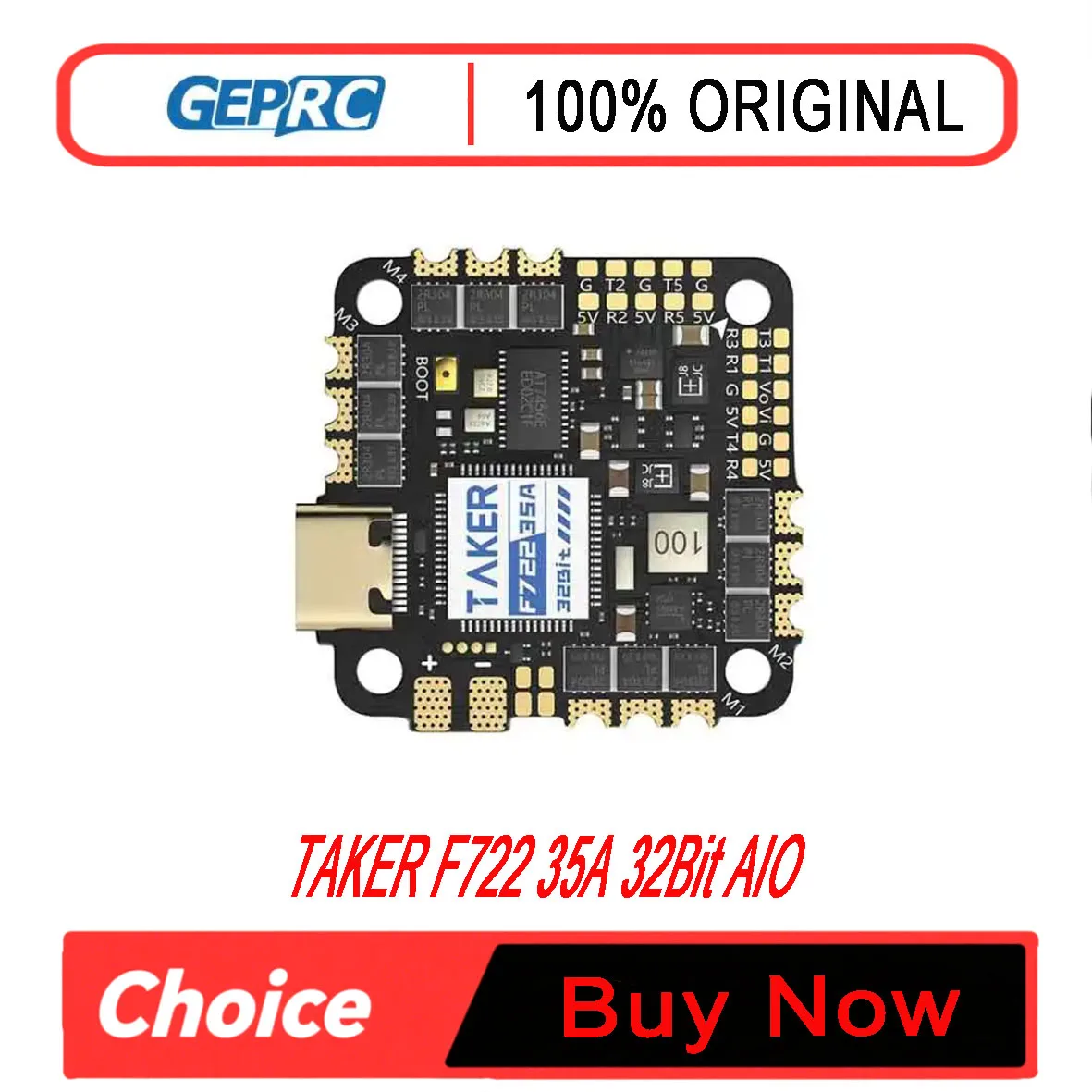GEPRC TAKER F722 35A 32Bit AIO Flight Controller STM32F722 ICM42688-P 2-6S All in One FPV FC ESC for FPV Drone Accessories