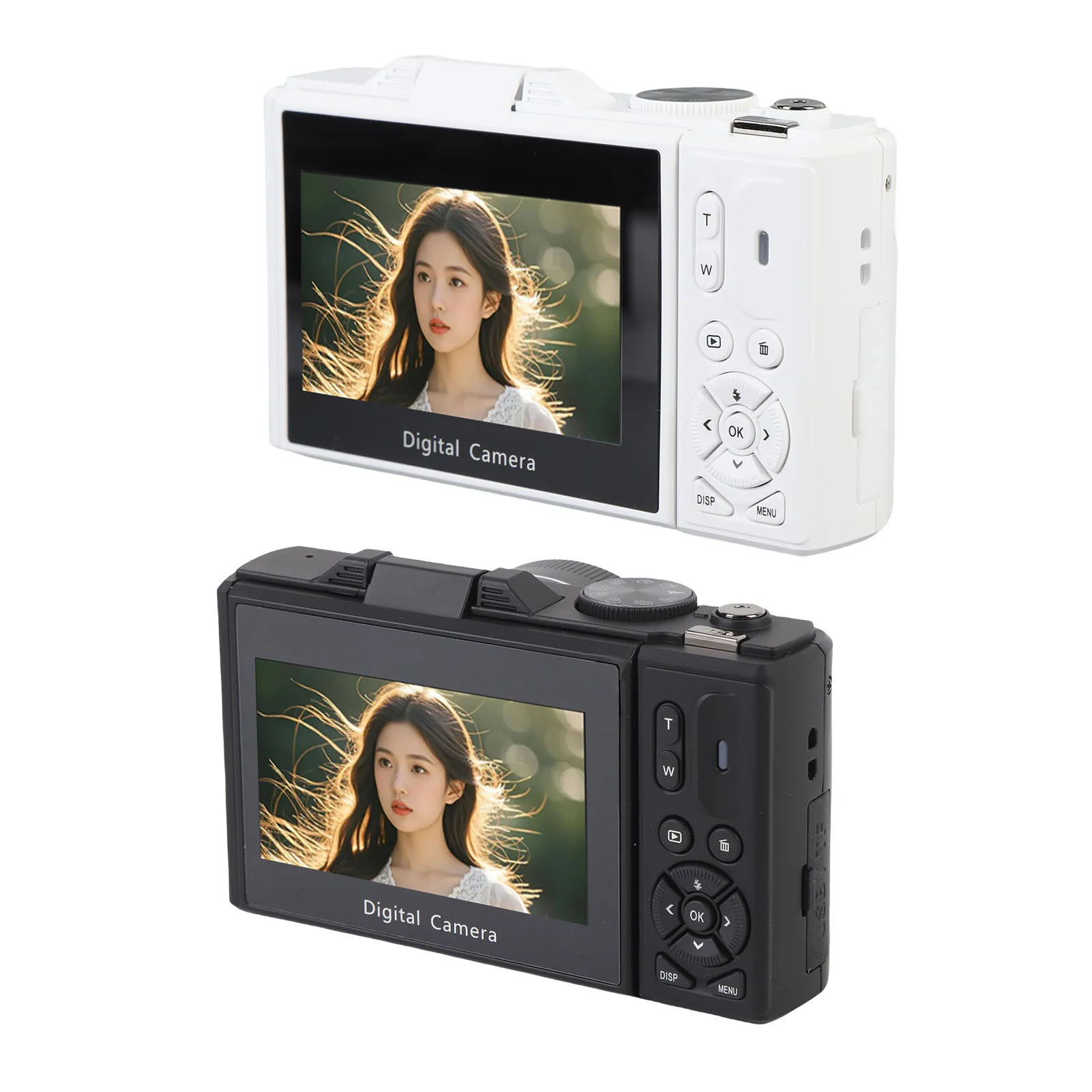 5K HD Digital Camera 75MP UHD Camera 18XAF Autofocus 3 Inch Flip Screen Camera WiFi Camera with Flash for Photography and Video