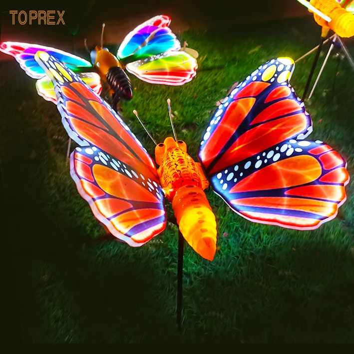Decor 2024 Modern Design Waterproof Dynamic LED Butterfly Garden Light Butterfly Shape Outdoor Decoration