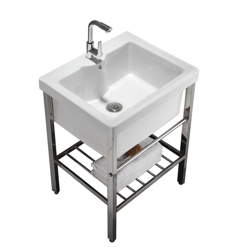 Hxl Ceramic Laundry Basin Balcony Laundry Tub Square Embedded Wash Basin Deepening