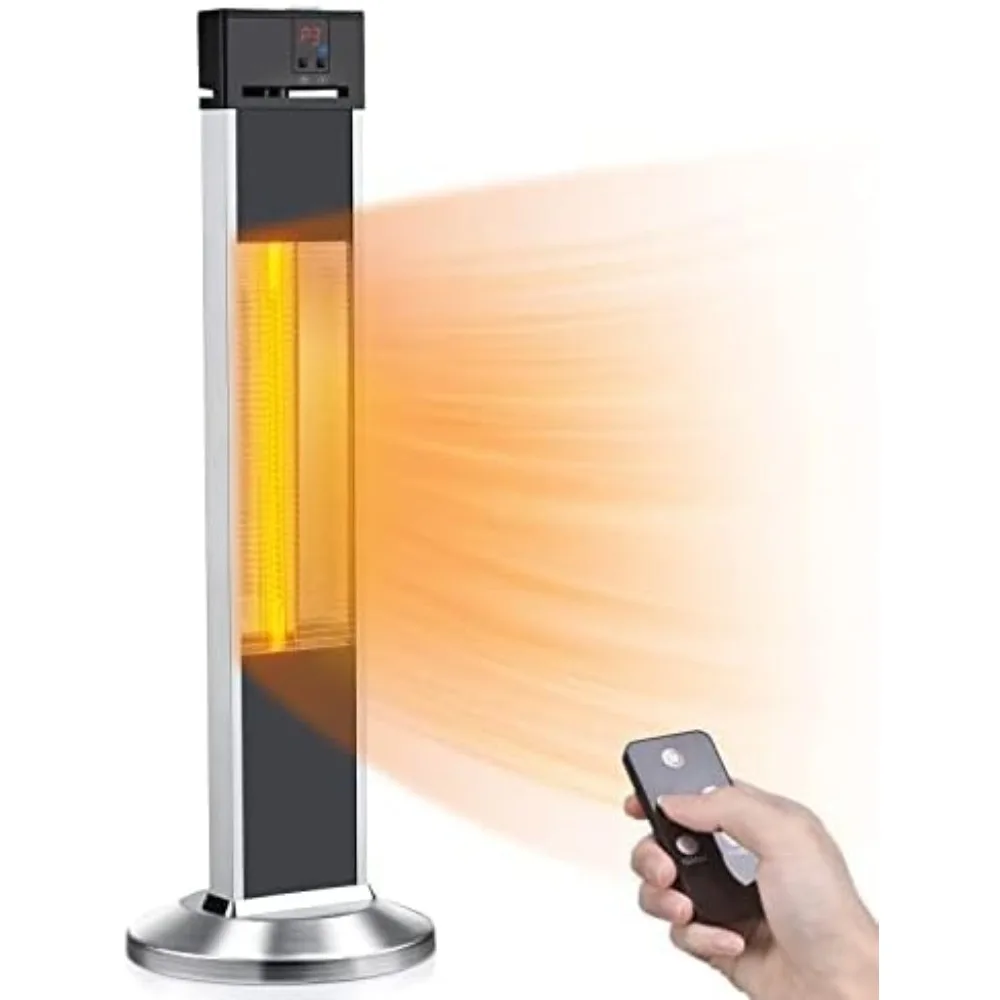 

Electric Heaters Infrared Heater W/Remote 1500W Radiant Heater Super Quiet 3s Instant Warm Vertical Indoor Space Heaters