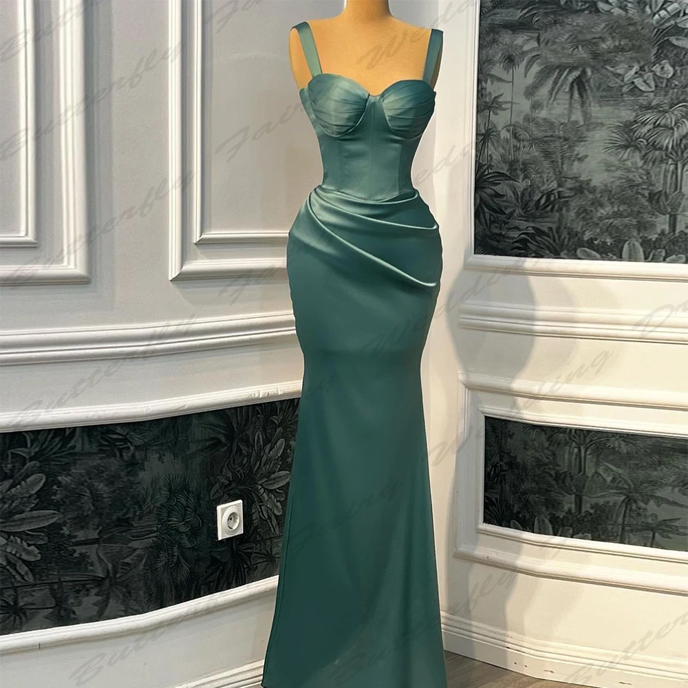 Fascinating Gorgeous Satin Evening Dresses Formal Sexy Backless Mermaid Off Shoulder Sleeveless New Party Prom Gowns For Women