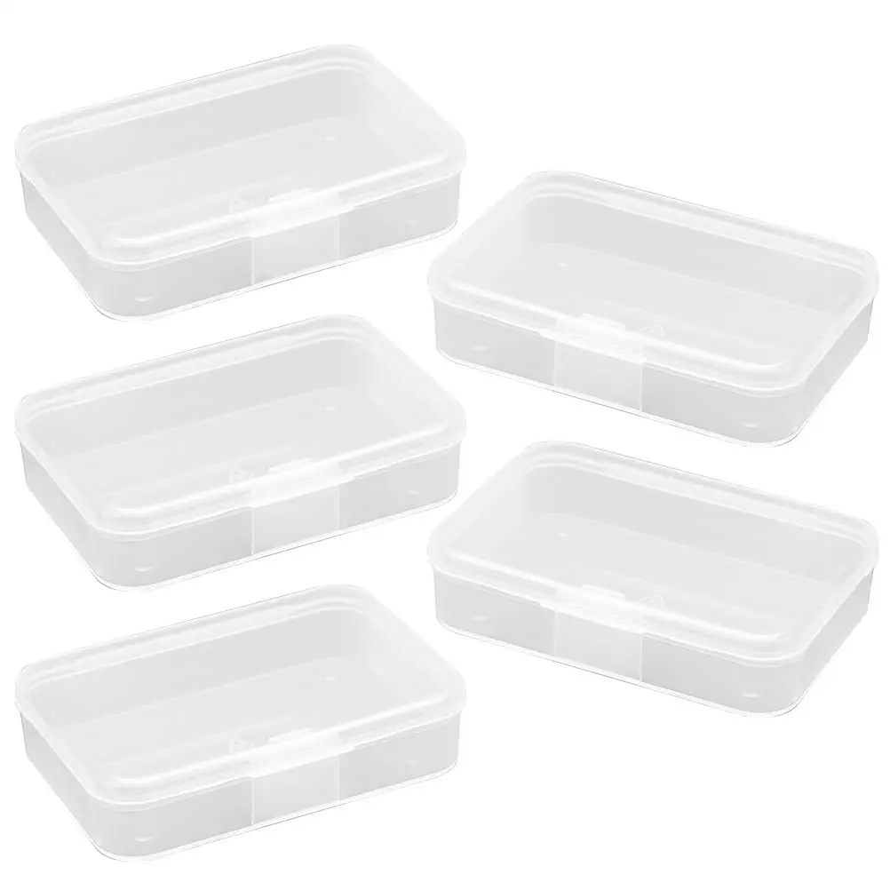 

5 Pcs Clear Storage Boxes Durable Reusable Small Plastic Containers for Beads Jewels Electronics Transparent Lid Design Smooth