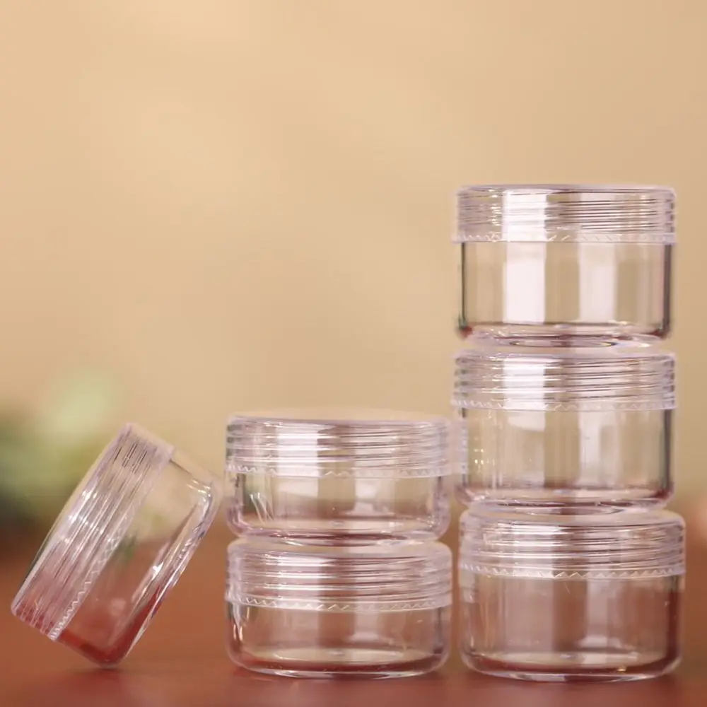 Transparent Clear Cream Jar Empty Sub-bottling Plastic Small Round Jars Roundness Portable Jewelry Storage Box Women