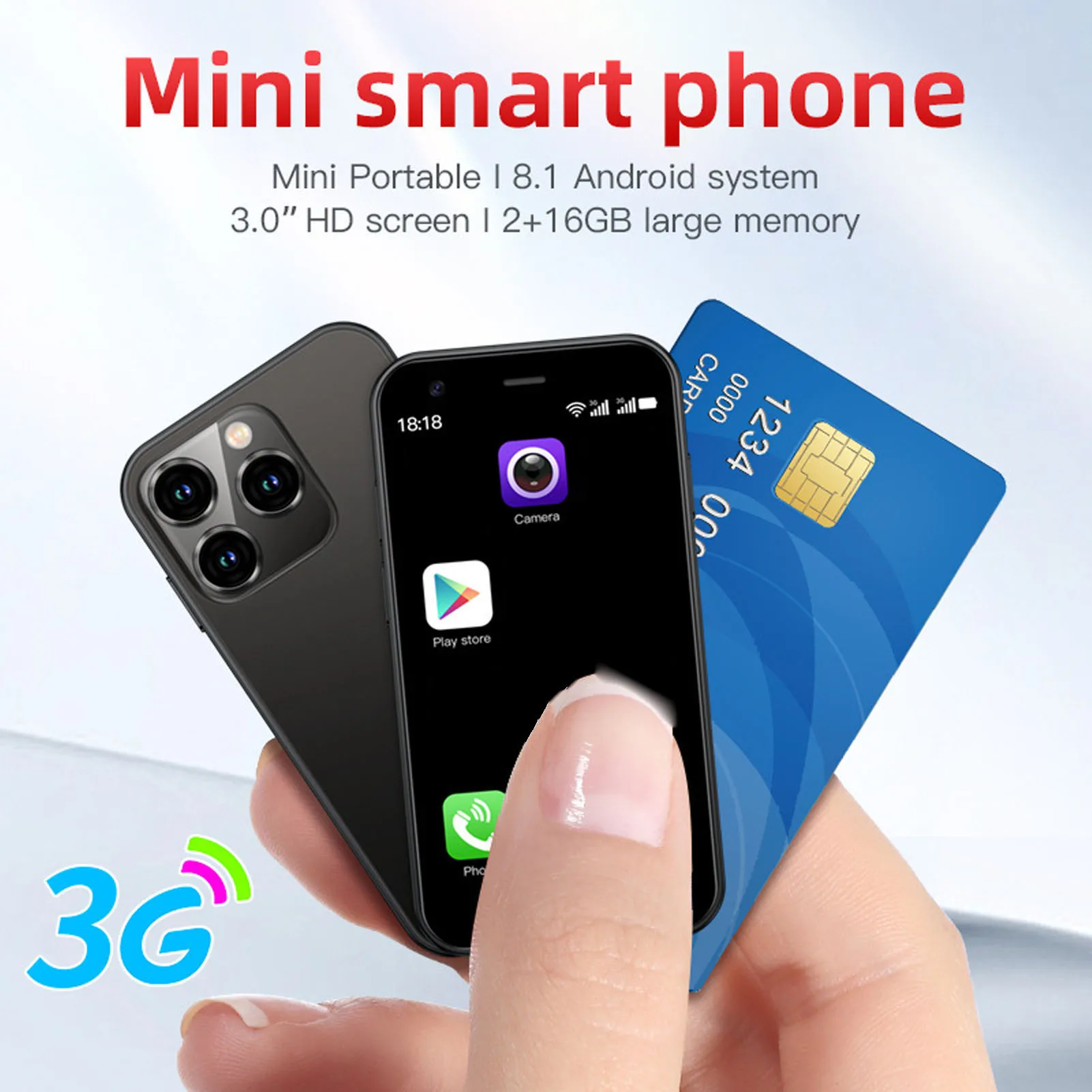 SIM Smartphone SOYES XS15  3G Smartphone 3in WiFi 2GB 16GB 3D Glass Slim HD Camera  SIM Smartphone Smart Cell Phone