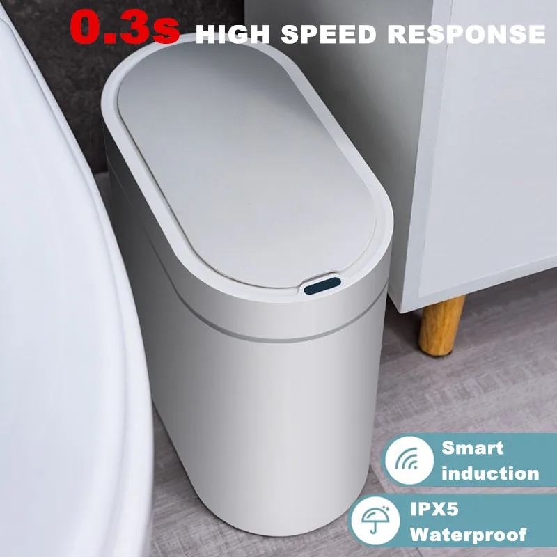 7L Automatic Sensor Trash Can Electronic Smart Household Bathroom Toilet Waterproof Narrow Dustbin Kitchen Induction Garbage Bin