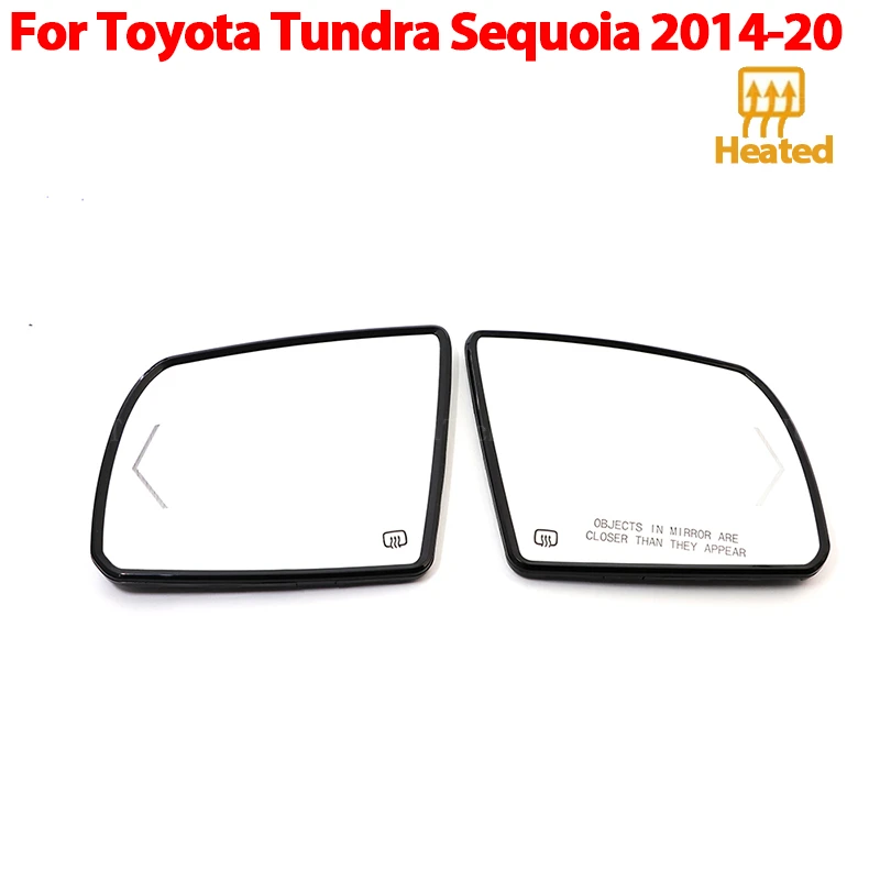 

Left Right Wing Mirror Glass Heated Driver Passenger Side For Toyota Tundra 2014-2020, Sequoia 2018-2020