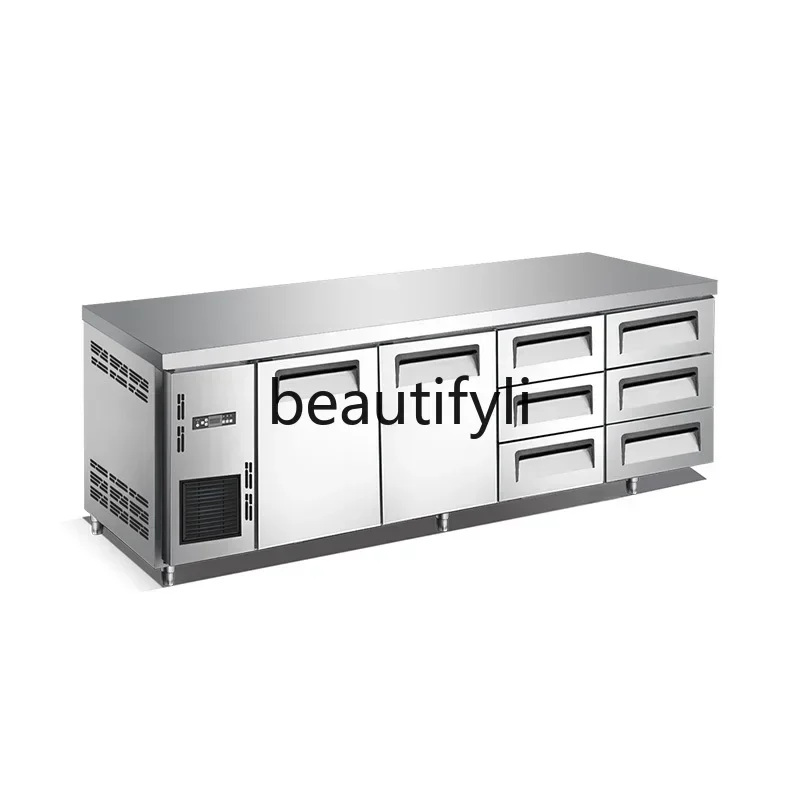 

Commercial freezer stainless steel refrigerator refrigerator horizontal air-cooled kitchen fresh-keeping freezer