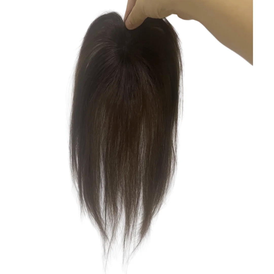 Pita Rambut Palsu Model Wispy dengan Perekat Hook and Loop untuk Wanita, Tanpa Jepit, Hairpiece Alami