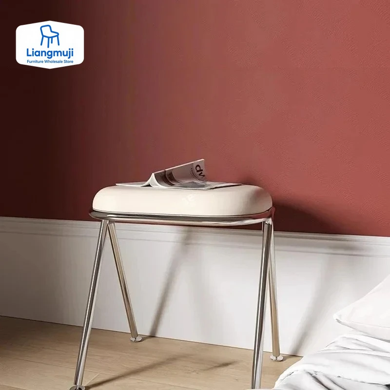 

Luma Dressing Stool Modern Luxury Makeup Chair for Bedroom Bedside Dressing Table Low Stool, for Foyer Entryway Mudroom