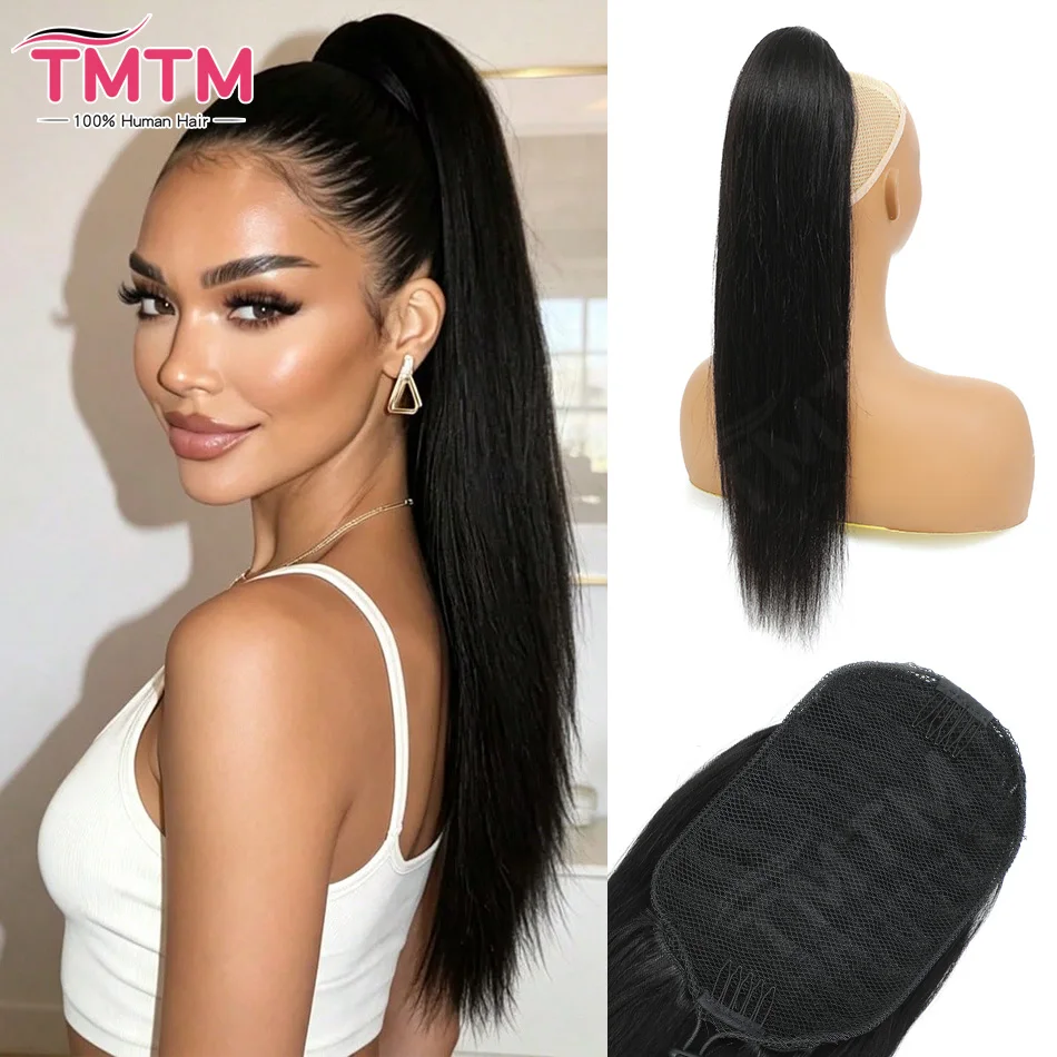 straight-drawstring-ponytail-human-hair-extensions-100-real-remy-human-hair-clip-in-ponytail-for-women-natural-black-14-26inch