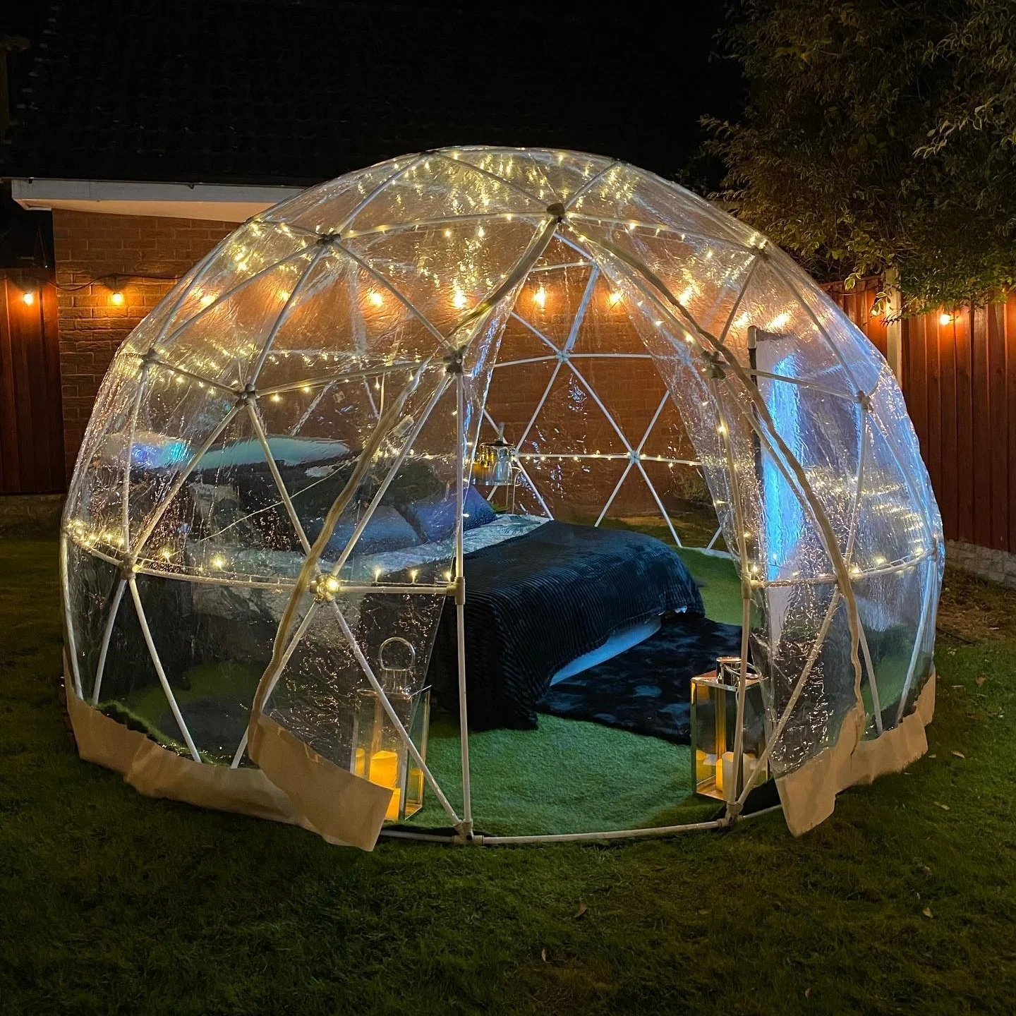 Transparent 6-8 Person Geodesic Dome Tent Small Pvc