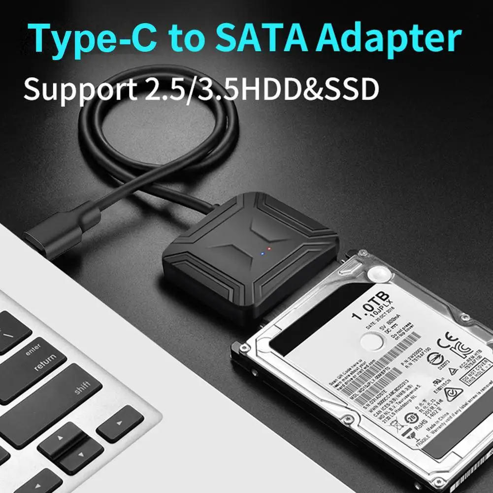 

USB 3.1 Type C to 2.5 3.5 SATA III Hard Drive Adapter SATA to USB C Cable 0.4m Wire Adapter Wired Convert Cables