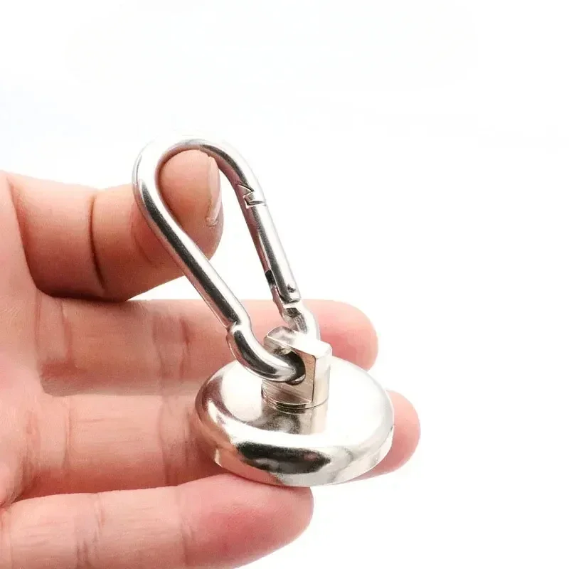 2/5/10PCS Strong Magnetic Hook Neodymium Magnet N35 NdFeB Magnet Carabiner Fishing Salvage Magnets Rare Earth Magnet Suction Cup