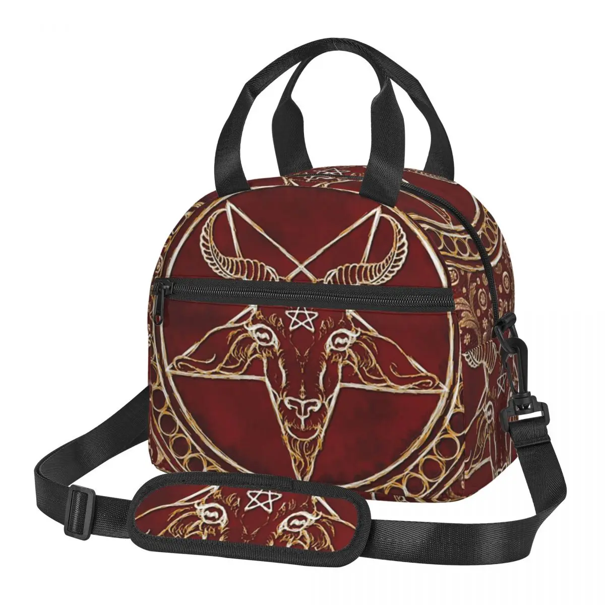 Occult Satanic Pentagram Lunch Bags Insulated Bento Box Lunch Tote Resuable Picnic Bags Thermal Bag for Woman Children Travel