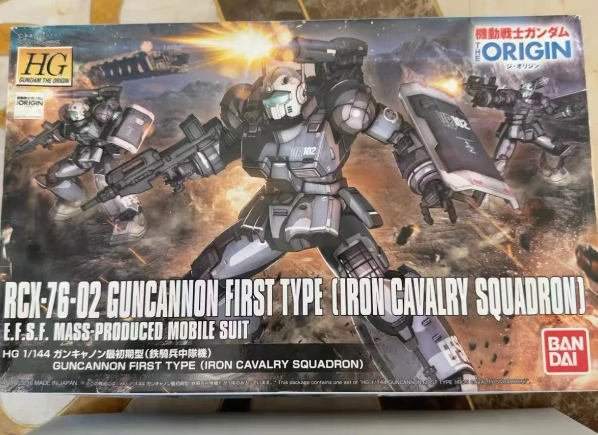 

В наличии Bandai HG RCX-76-02 GUNCANNON FIRST TYPE (IRON CAVALRY SOUADRON)Gundam Аниме Модель Игрушки для мальчиков Подарки Оригинальная коробка