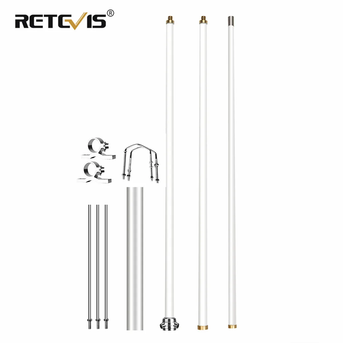 Retevis MA05 Akcesoria do radia krótkofalarskiego Antena uniwersalna ze szkła stalowego o wysokim wzmocnieniu Antena VHF UHF do stacji bazowej Repeater dla RT97