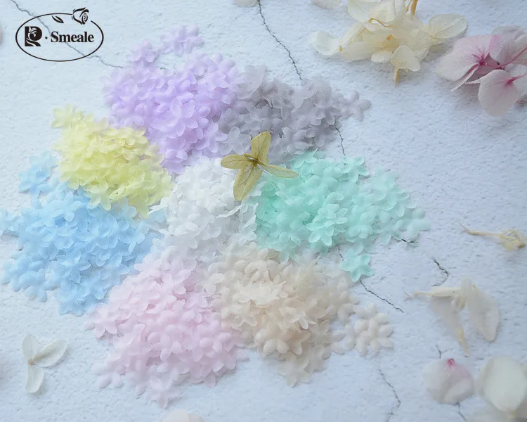 100-200PCS New Multicolor DIY Handmade 3D Organza Flower   DIY Wedding Dress Veil Mini Flowers Baby Clothes Making Materials