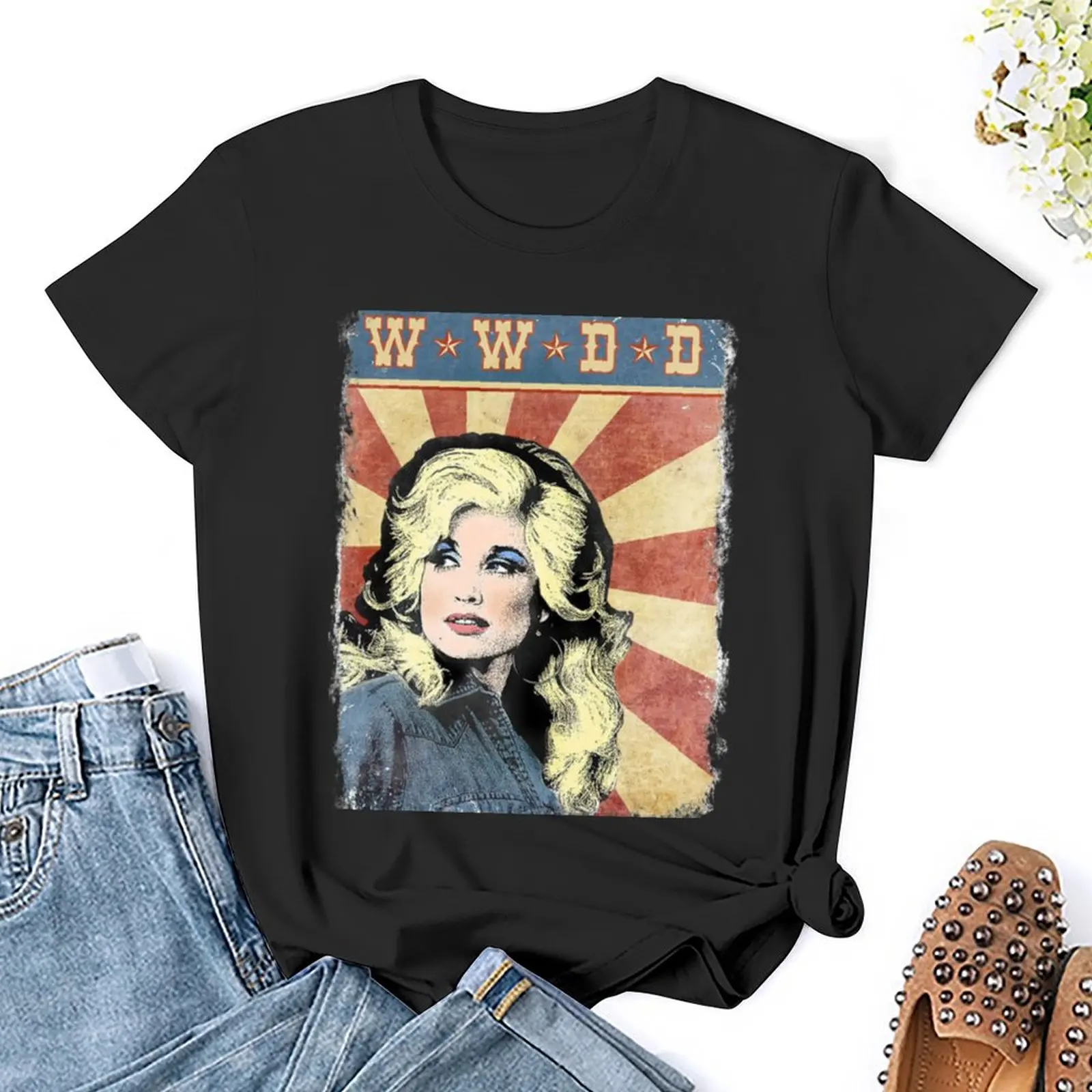 What Would Do Funny Country Music - wwdd Mother Vintage Graphic Tees E T-Shirt Blouse funny clothes for Women